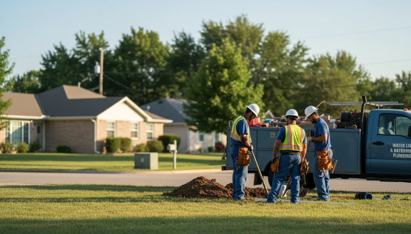 Residential water line and bathroom plumbing service in Wortham, TX